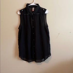 Black see through sleeveless sheer